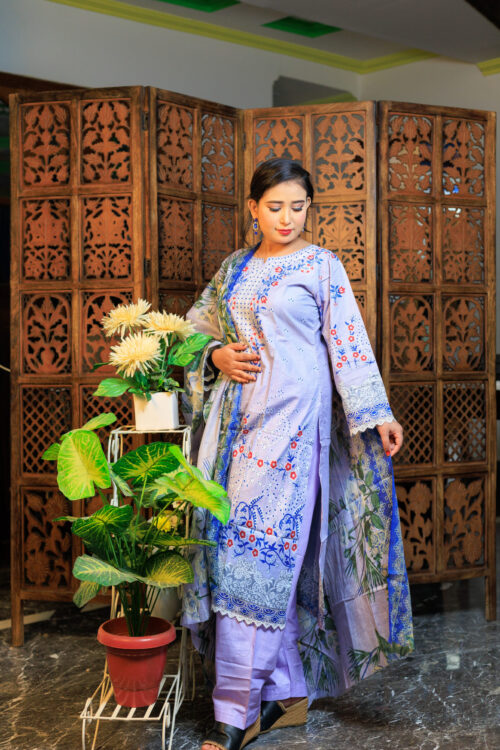 Pakistani cotton lawn print suit with dupatta
